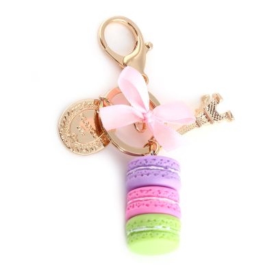 1pc Key Ring Colorful Cute Alloy Macaron Eiffel Tower Keychain Keyring Accessory for Car Decoration or Bag Pendant(Purper)