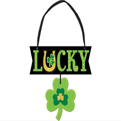Amscan St. Patrick's Day Lucky Mini Message Sign Party Supply, 6" x 6", Multi Color