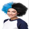 Morris Mario Chiodo Crazy Sports Fan Wig color Blue & Black - Fun Spiky Panthers Titans Bears Mavericks Magic Team Troll Style Synthetic view 2