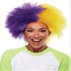 Crazy Sports Fan Wig color Gold & Purple - Fun Spiky Tigers State Baton Huskies Championship Team Troll Style Synthetic view 2