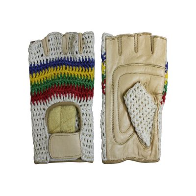 Ader Workout Exercise Half Finger Gloves (2 Pairs) for Utility, Garden, Bicycle, Fitness (White, S)