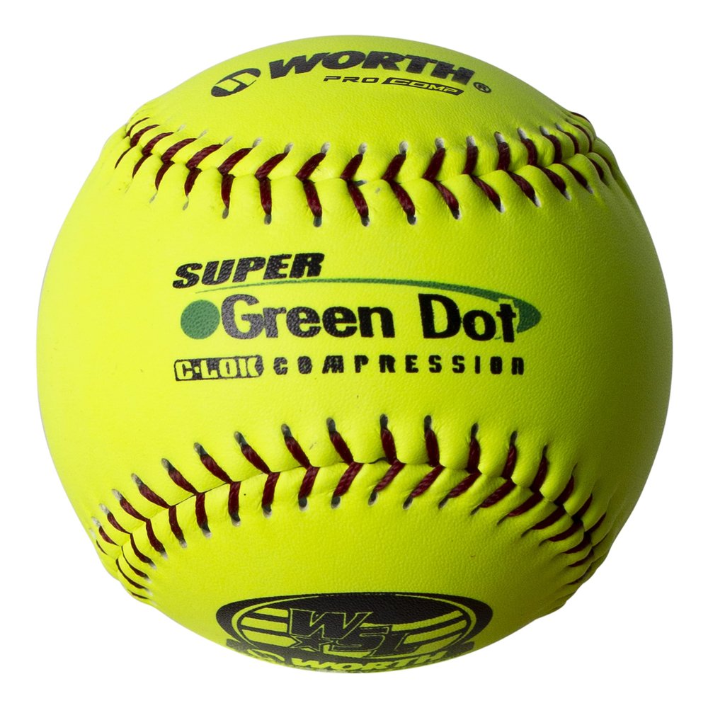 Worth | Slowpitch Softball | Super Green Dot | Yellow | 12 Count
