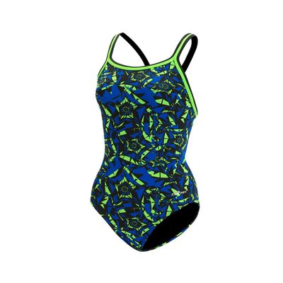 Dolfin Women's Reliance Team Print DBX Back Blue/Green 32