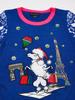 Blizzard Bay Little Girl's L/S Crew Neck Christmas Poodle Sweater Sweater, Blue Combo, 6 view 2