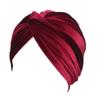 DECOU Bright Color Twist Pleasted Hair Wrap StrecthTurban Cap Hat (Wine) view 1
