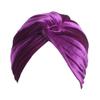 DECOU Bright Color Twist Pleasted Hair Wrap StrecthTurban Cap Hat (Purple) view 1