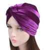 DECOU Bright Color Twist Pleasted Hair Wrap StrecthTurban Cap Hat (Purple) view 2