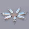 Justinstones Synthetic Opalite Moonstone Glass Hexagonal Pointed Reiki Chakra Pendant Necklace 20" High-grade Iron Gift Box view 2