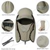 GADIEMKENSD Foldable Fishing Sun Hat with Neck Flap Face Cover UPF 50+ Sun Protection Cool Baseball Cap Adjustment Covering Removable Legion Hat for Fishing Gardening Hiking Work Khaki view 2