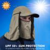 GADIEMKENSD Foldable Fishing Sun Hat with Neck Flap Face Cover UPF 50+ Sun Protection Cool Baseball Cap Adjustment Covering Removable Legion Hat for Fishing Gardening Hiking Work Khaki view 3