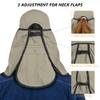 GADIEMKENSD Foldable Fishing Sun Hat with Neck Flap Face Cover UPF 50+ Sun Protection Cool Baseball Cap Adjustment Covering Removable Legion Hat for Fishing Gardening Hiking Work Khaki view 4