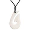 81stgeneration HEI Matau Fish Hook Bone Necklace - Hawaiian Hook Carved Bone Pendant with Engravings - Maori Style Taonga Amulet for Women - Men's Hawaii Necklace - Surfer Accessories view 1