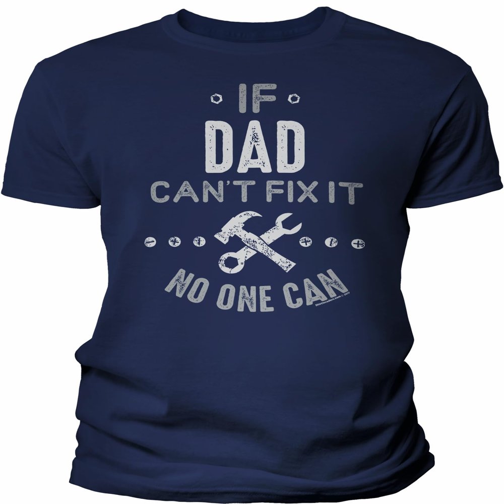 If Dad Can't Fix It No One Can - Funny Mens Graphic Tee Gift for Dad - 002B-Navy-3X