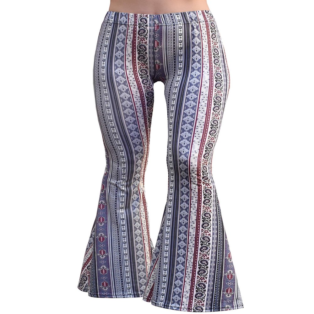 Daisy Del Sol High Waist Comfy Stretch Boho 70s Bell Bottom Fit to Flare Lounge Yoga Pants Indigo
