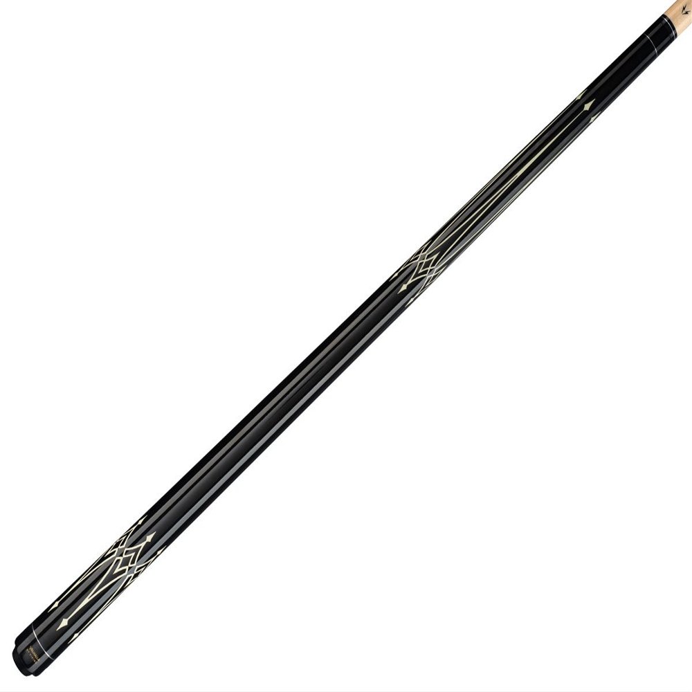 Valhalla VA222 by Viking 2 Piece Pool Cue Stick White on Black 12 Point Transfers High & Low No Wrap 16-21 oz. PLUS Rosin Bag (21)