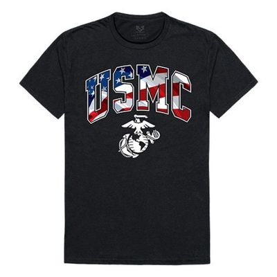 Flag Letter Tee, Marines, Black, XL