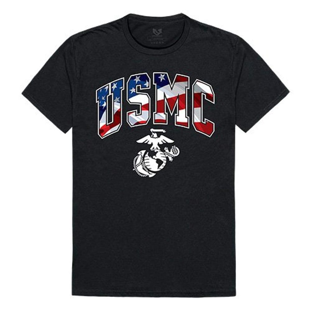 Flag Letter Tee, Marines, Black, XL