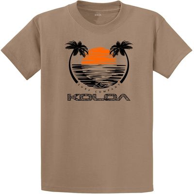 Koloa Surf Company Sunset with Palms Heavyweight Tee - 4XLT - Sand