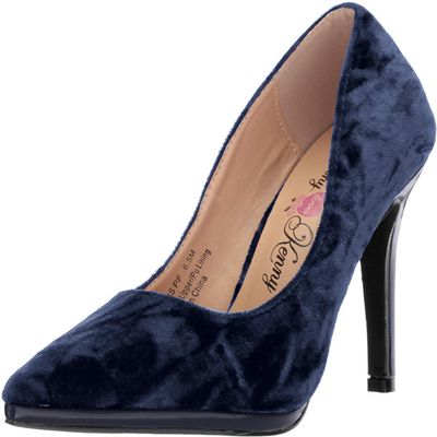 Penny Loves Kenny Women's Opus PL Shoe, Navy Crushed Velvet, 7 Wide US