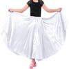 Backgarden 26" White Girls Stretched Shiny Satin Flowy Long Dance Skirt Dancewear view 1