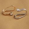 Womens 1 Pc Summer Style Gold/Silver Plated Cubic Zirconia Tragus Ear Cuff Clip Earring Gold view 4