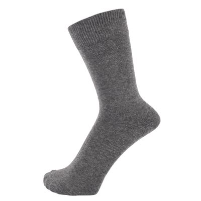 ZAKIRA Finest Combed Cotton Dress Socks in Plain Colours for Men, Women (Grey Melange)
