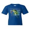 Bass Fishing Youth T-Shirt Fisherman Camping Hobby Angler Lake River Kids Tee Royal Blue Medium view 1
