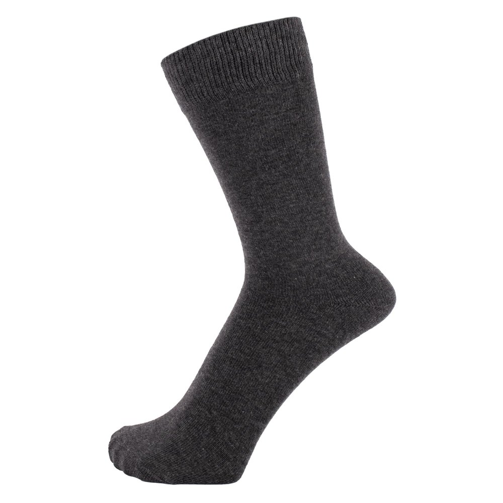 ZAKIRA Finest Combed Cotton Dress Socks in Plain Colours for Men, Women (Dark Grey Melange)