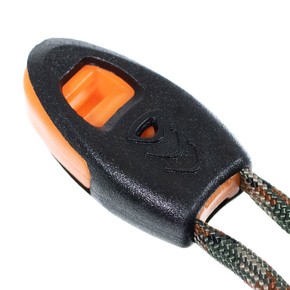 West Coast Paracord Whistle Zipper Pulls (Black/Orange, 50 Pack)