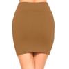 Fashionazzle Women's Casual Stretchy Bodycon Pencil Mini Skirt (Medium, KS06-Camel/Spandex) view 3