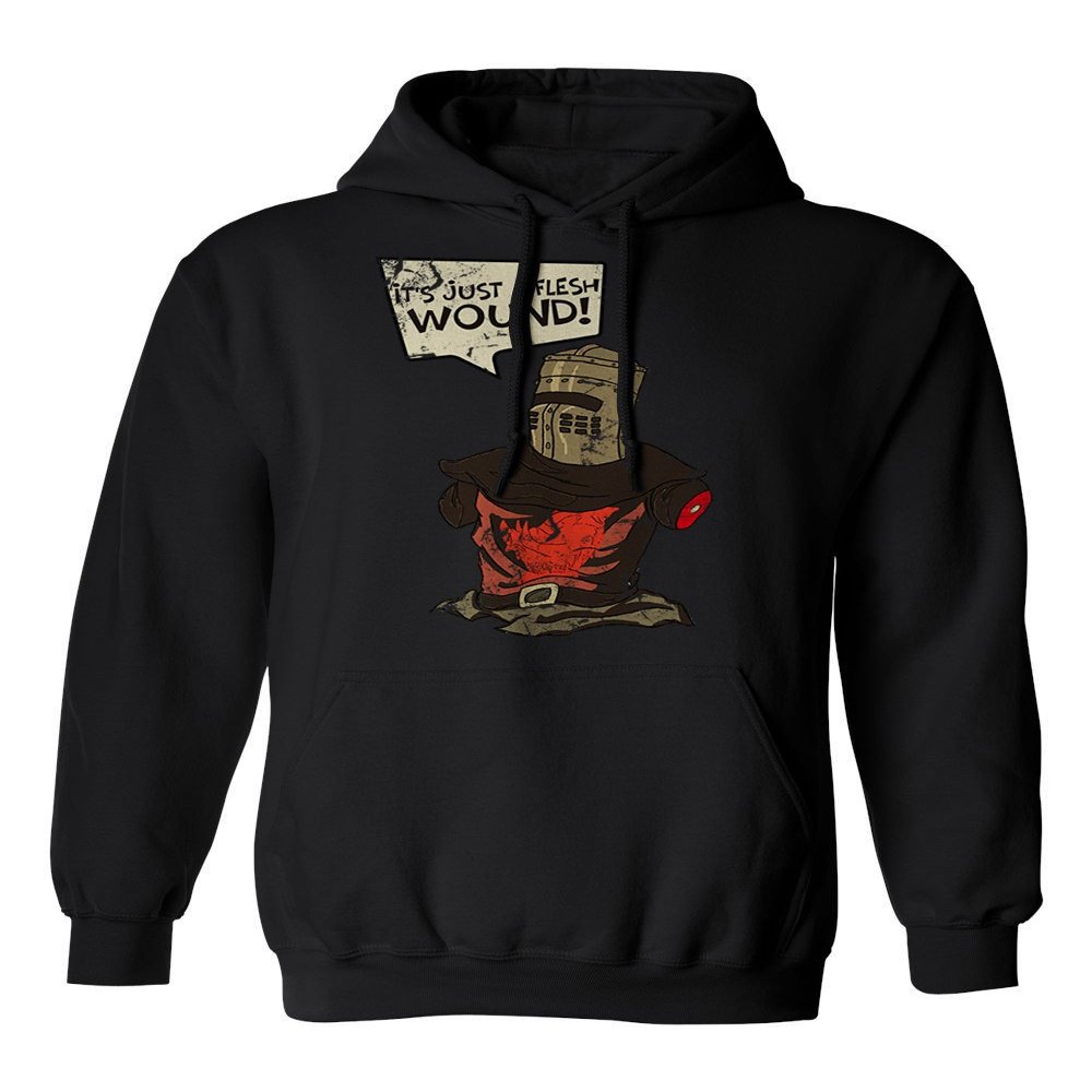 RIVEBELLA New Graphic Shirt It's Just a Flesh Wound Novelty Tee Python Men's Hoodie Hooded Sweatshirt (Black, S)