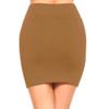 Fashionazzle Women's Casual Stretchy Bodycon Pencil Mini Skirt (Large, KS06-Camel/Spandex) view 3
