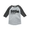 7 ate 9 Apparel Boy's Little Brother Grey Baseball Shirt T-Shirt 6 Months view 1