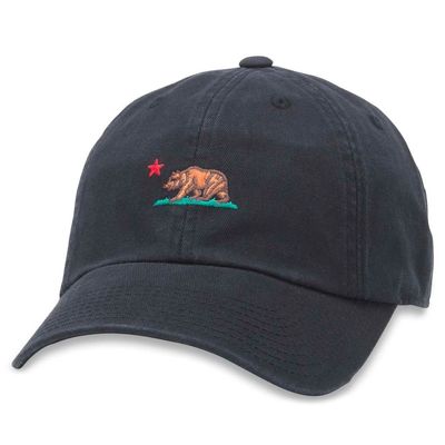 AMERICAN NEEDLE California Cali Bear Casual Baseball Dad Buckle Strap Hat (42920A-LITB-BLK)