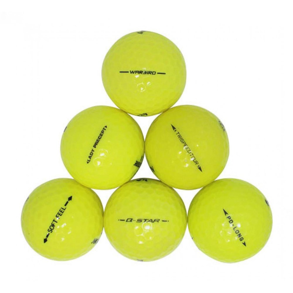 Assorted Yellow Mix - Value AAA Grade - Recycled Used Golf Balls - 144 Pack