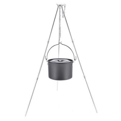 Cooking Campfire Foldable Tripod Camping Picnic Fire Oven Shelf Pot Pan Holder