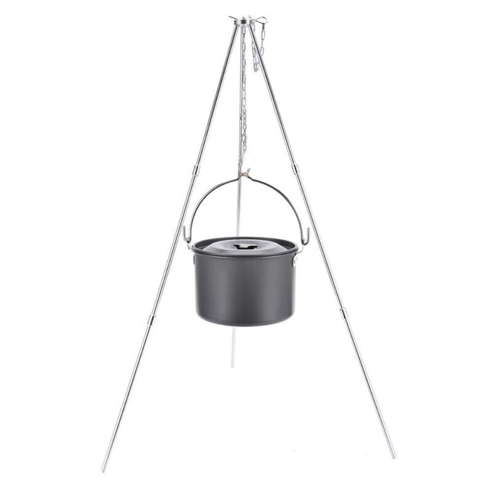 Cooking Campfire Foldable Tripod Camping Picnic Fire Oven Shelf Pot Pan Holder