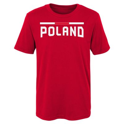 World Cup Soccer Poland Kids & Youth "penalty Kick" Tee, Red, Kids Medium(5-6)