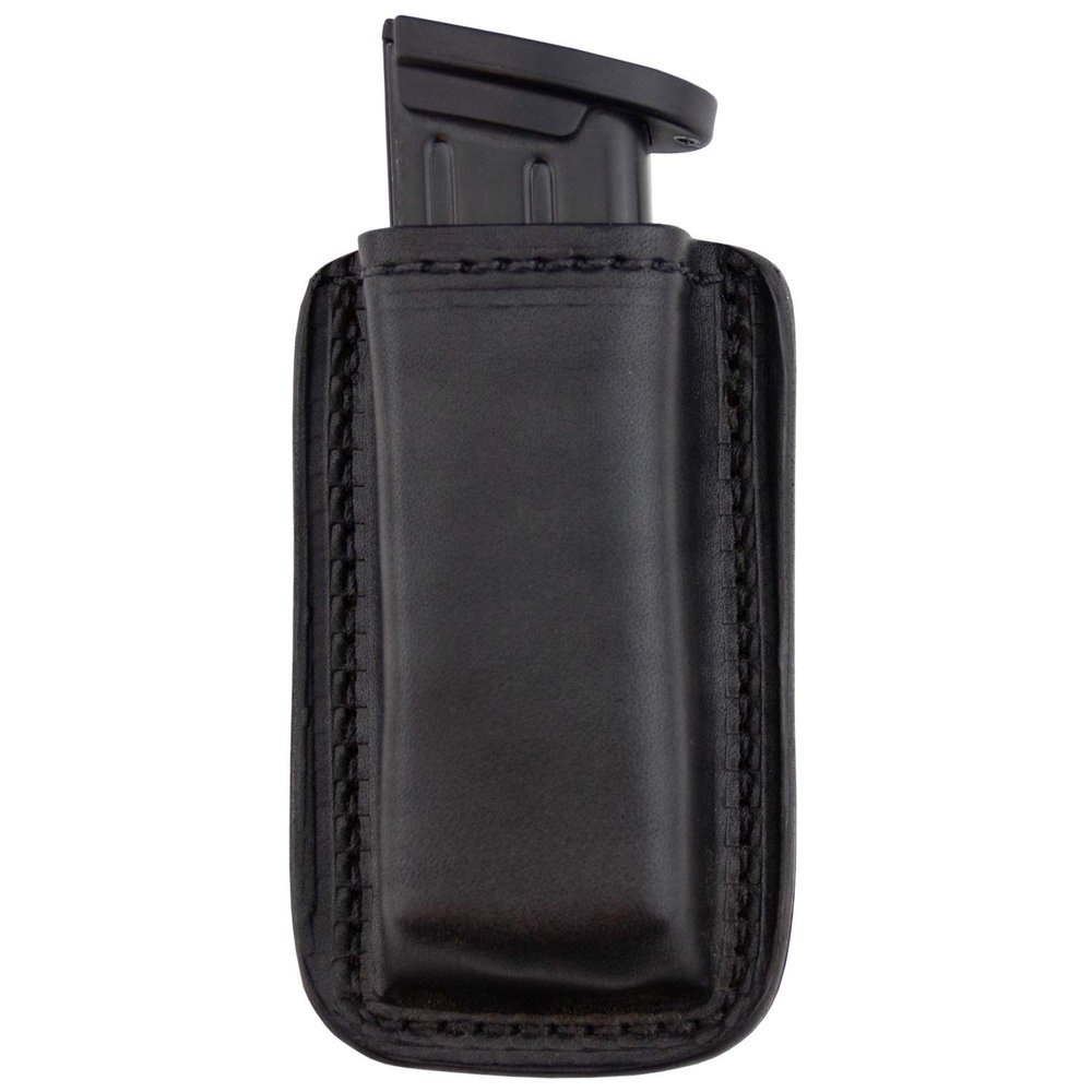 Leather Magazine Holder | Made in USA Sizes to fit virtually Any 9mm, .40, .45 or .380 Pistol Mag | Single or Double Stack | IWB or OWB | Relentless Tactical | Double Stack Black