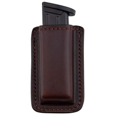 Leather Magazine Holder | Made in USA Sizes to fit virtually Any 9mm, .40, .45 or .380 Pistol Mag | Single or Double Stack | IWB or OWB | Relentless Tactical | Double Stack Brown