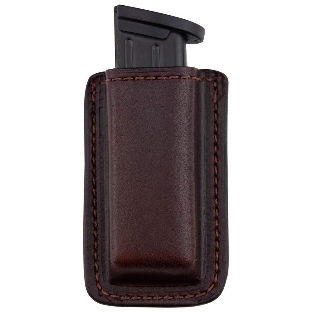 Leather Magazine Holder | Made in USA Sizes to fit virtually Any 9mm, .40, .45 or .380 Pistol Mag | Single or Double Stack | IWB or OWB | Relentless Tactical | Double Stack Brown
