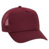 Otto Caps 5 Panel Mid Profile Mesh Back Trucker Hat Cotton Blend Twill Maroon view 1