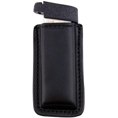 Leather Magazine Holder | Made in USA Sizes to fit virtually Any 9mm, .40, .45 or .380 Pistol Mag | Single or Double Stack | IWB or OWB | Relentless Tactical | Single Stack Black