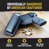Leather Magazine Holder | Made in USA Sizes to fit virtually Any 9mm, .40, .45 or .380 Pistol Mag | Single or Double Stack | IWB or OWB | Relentless Tactical | Single Stack Black view 2
