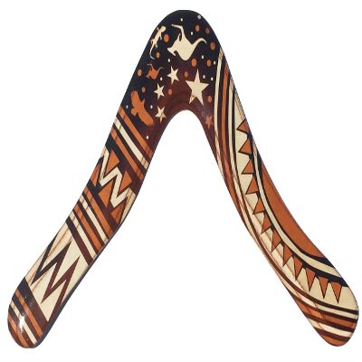 Aussie Fever Wooden Boomerang - Decorated Australian Boomerangs, Made in Australia!
