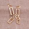 Grace Jun Fashion Geometric Long Iron Chian Clip on Earrins No Pierced for Women Party Prom Elegant Accessory (Gold clip-on) view 3