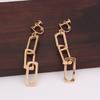 Grace Jun Fashion Geometric Long Iron Chian Clip on Earrins No Pierced for Women Party Prom Elegant Accessory (Gold clip-on) view 4