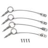 4 Pack Quick Release Pin 1/4" Diameter w/Drop Cam & Spring - Lanyard Prevents Loss, Full 316 Stainless Steel, Bimini Top Pin, Marine Hardware, Free Installation Screws view 1