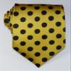 New Classic Polka Dots Gold Black JACQUARD WOVEN Silk Men's Tie Necktie view 3