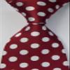 Geotae Zerun New Classic Men's Polka Dots Silk Tie Necktie  (Dark Red) view 2